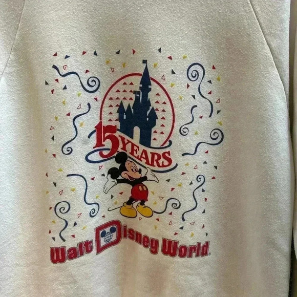 Vintage 1980s  Disneyworld 15 Years Mickey Castle Crewneck - Picture 4 of 5